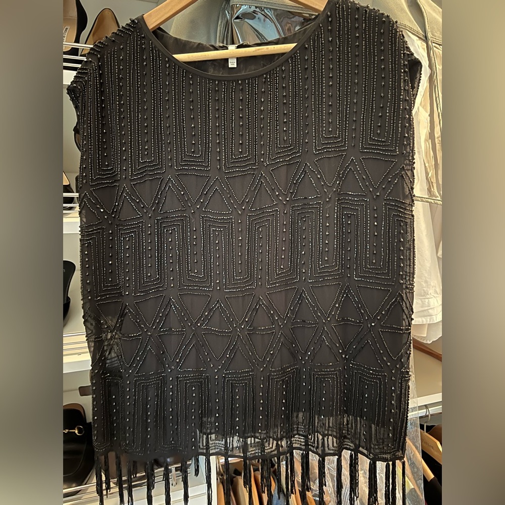 Joie beaded black dressy top
